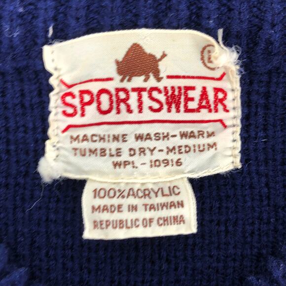 60s mock neck chest stripe sweater 1960s vintage - Picture 4 of 5